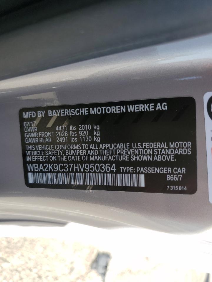 WBA2K9C37HV950364 2017 BMW 230I