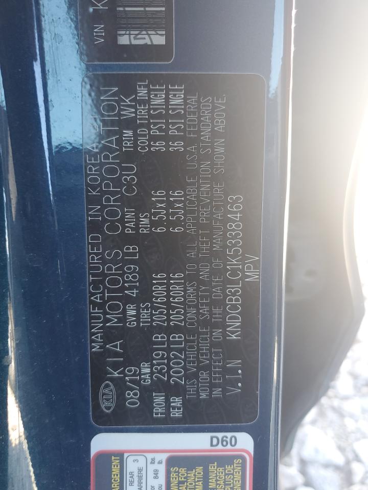 KNDCB3LC1K5338463 2019 Kia Niro Fe