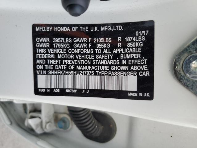 2017 HONDA CIVIC EX - SHHFK7H59HU217975
