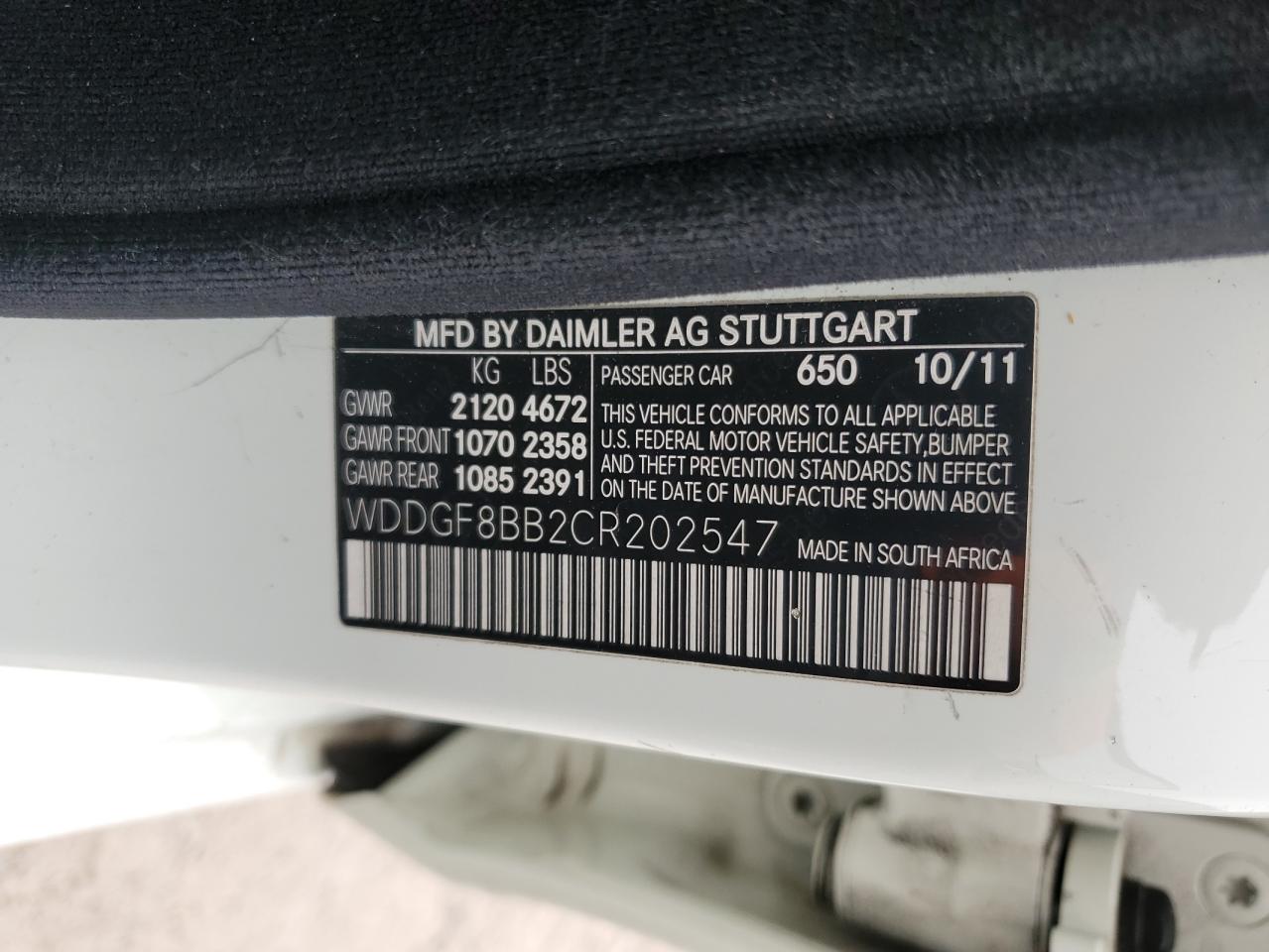 WDDGF8BB2CR202547 2012 Mercedes-Benz C 300 4Matic