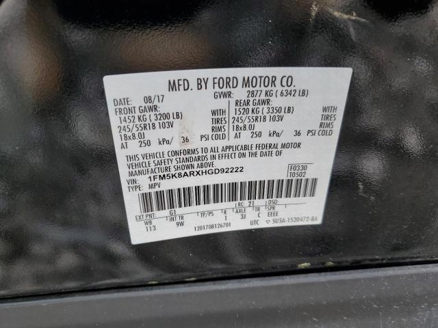 2017 FORD EXPLORER P - 1FM5K8ARXHGD92222