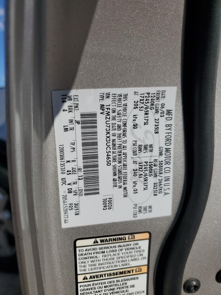 1FMZU73KX3UC54650 2003 Ford Explorer Xlt