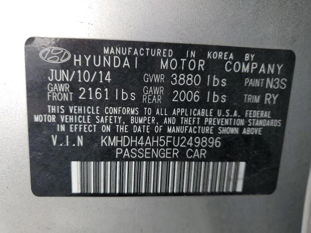 2015 Hyundai Elantra Se VIN: KMHDH4AH5FU249896 Lot: 48158534