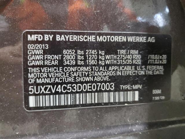 VIN 5UXZV4C53D0E07003 2013 BMW X5, Xdrive35I no.12