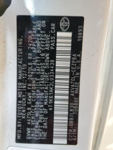 2020 Toyota Camry Xse VIN: 4T1K61AK2LU334438 Lot: 47846654