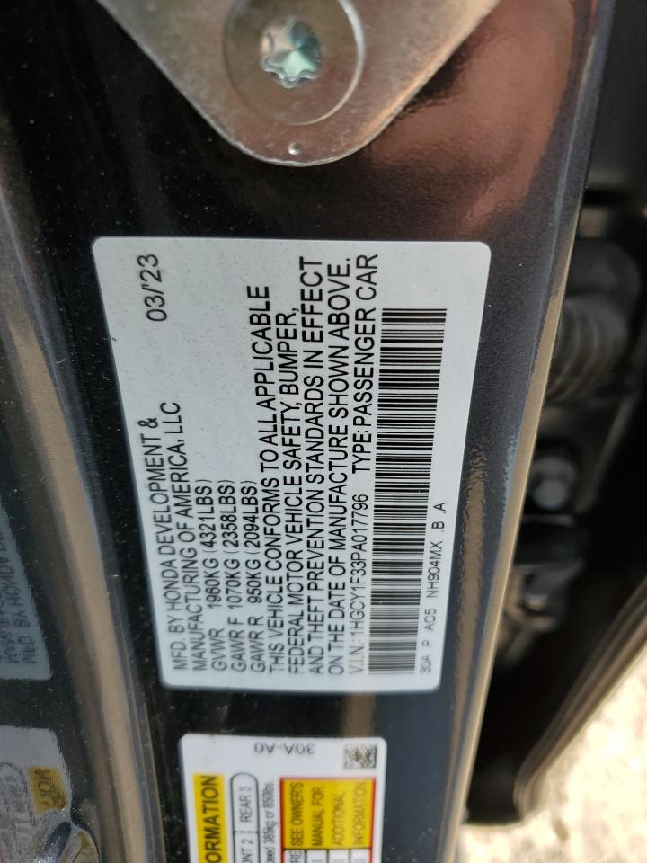 1HGCY1F33PA017796 2023 Honda Accord Ex