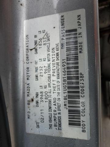 JM1BL1UG5B1464931 2011 Mazda 3 I