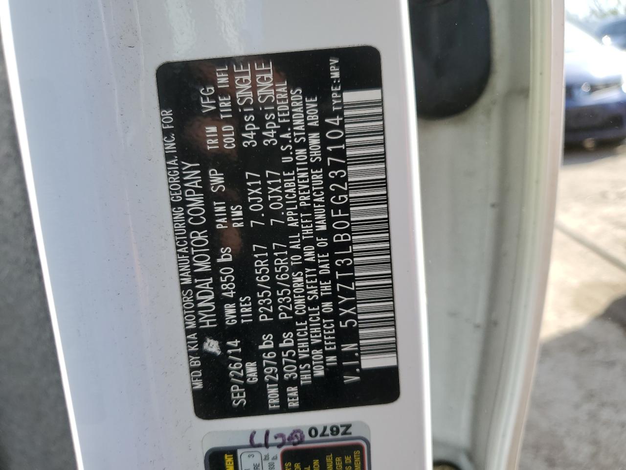 5XYZT3LB0FG237104 2015 Hyundai Santa Fe Sport