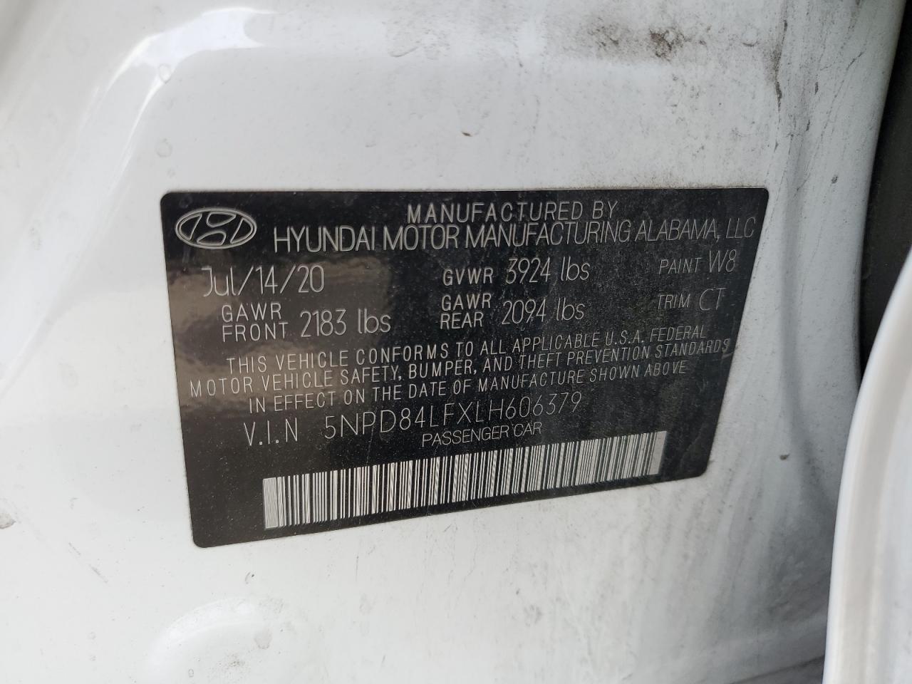 5NPD84LFXLH606379 2020 Hyundai Elantra Sel