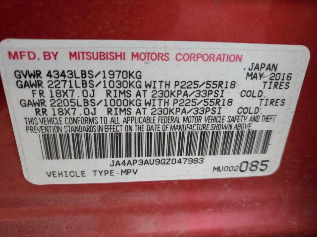 2016 MITSUBISHI OUTLANDER - JA4AP3AU9GZ047983