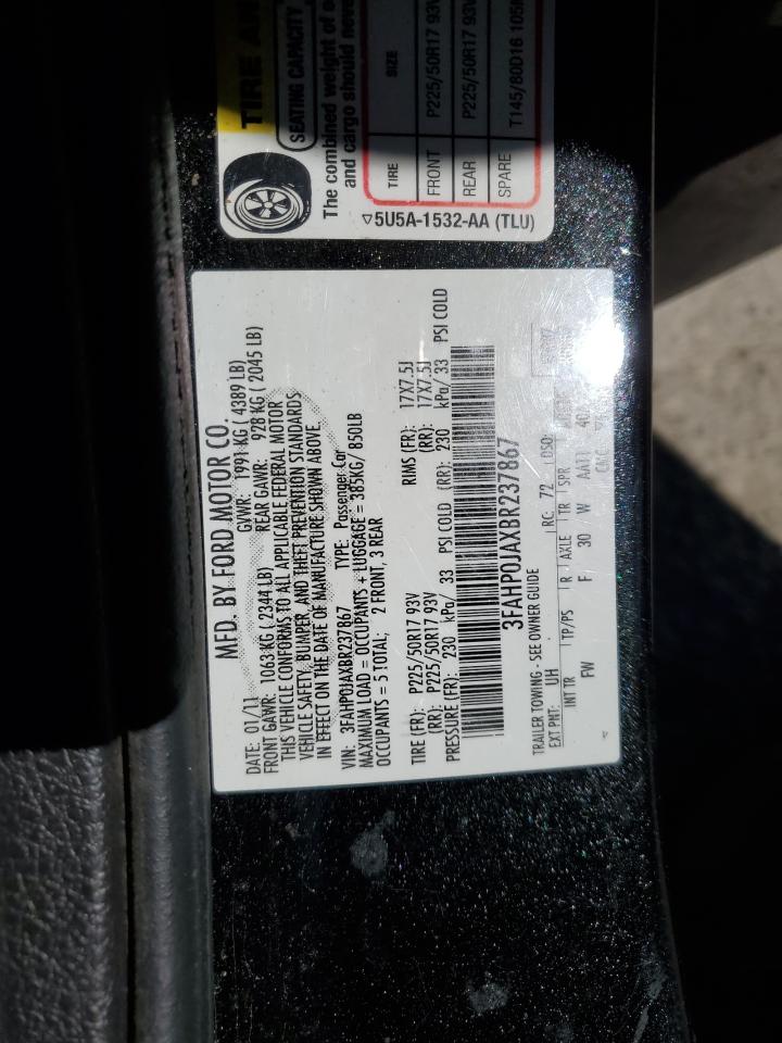 Lot #2453027556 2011 FORD FUSION SEL