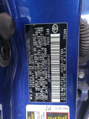 VIN 4T1BF1FK4FU929143 2015 Toyota Camry, LE no.12