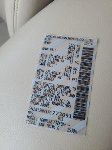 2015 Nissan Rogue S VIN: 5N1AT2MV1FC773091 Lot: 39253013