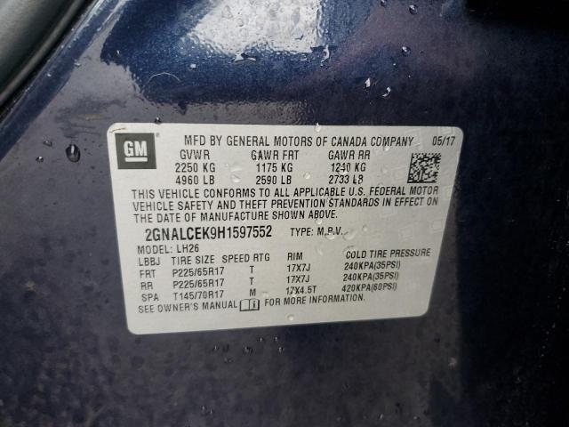 2017 CHEVROLET EQUINOX LT - 2GNALCEK9H1597552