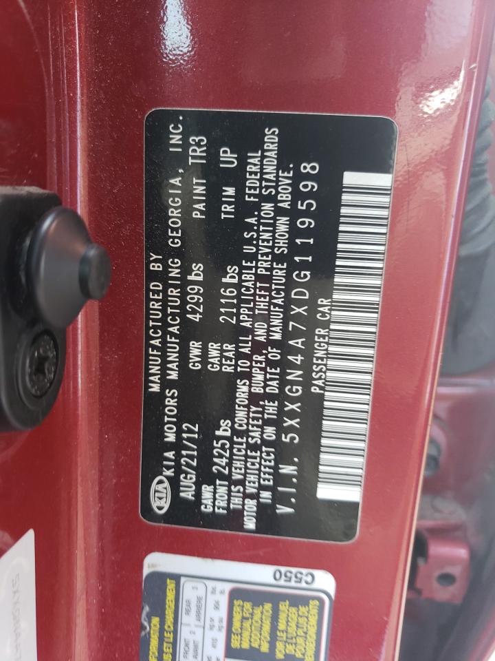 5XXGN4A7XDG119598 2013 Kia Optima Ex