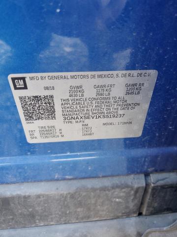 2019 Chevrolet Equinox Ls VIN: 3GNAXSEV1KS519237 Lot: 48903814