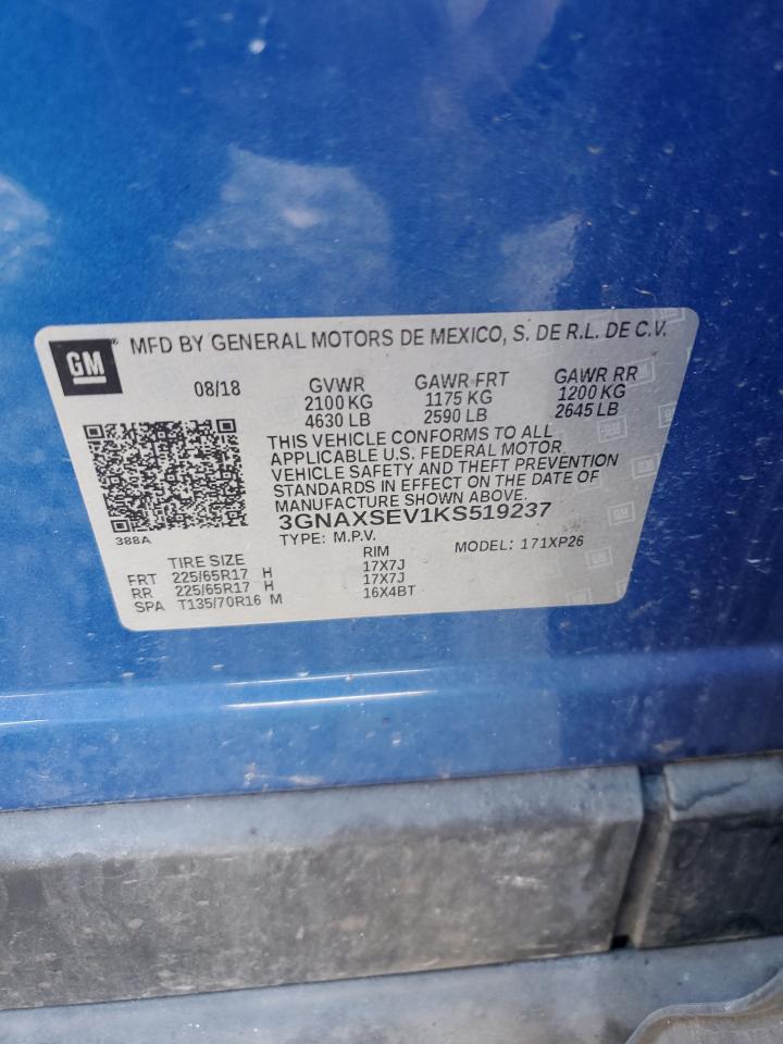 3GNAXSEV1KS519237 2019 Chevrolet Equinox Ls