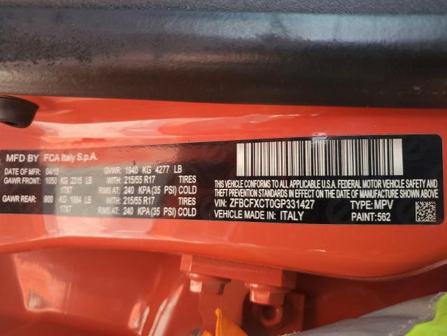 2016 FIAT 500X TREKK - ZFBCFXCT0GP331427