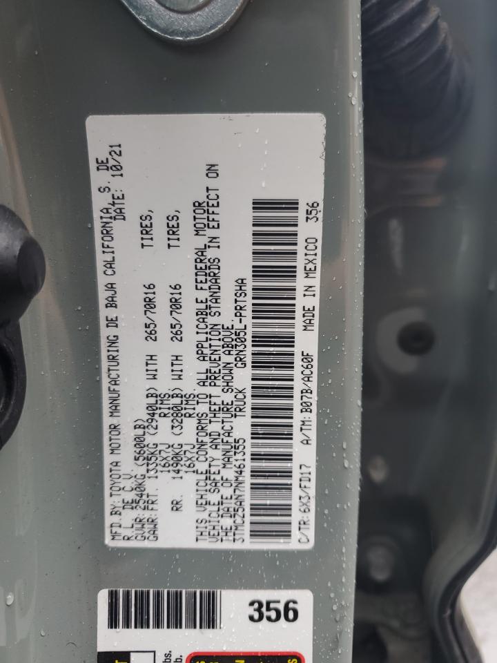 3TMCZ5AN7NM461355 2022 Toyota Tacoma Double Cab