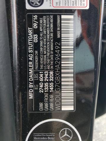 2017 MERCEDES-BENZ S S600 WDDUG7GBXHA296492