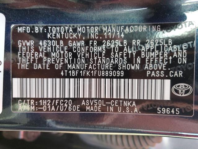 2015 Toyota Camry Le VIN: 4T1BF1FK1FU889099 Lot: 47070114