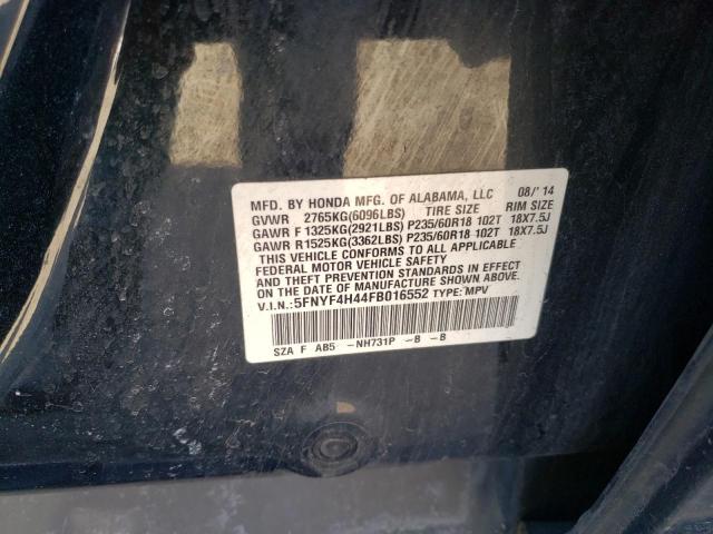 2015 HONDA PILOT EX 5FNYF4H44FB016552