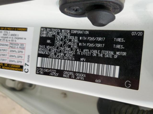 2020 TOYOTA 4RUNNER SR - JTEBU5JR2L5827816