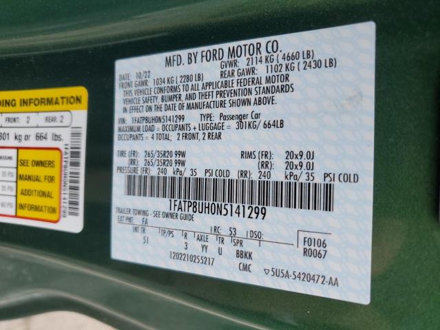 2022 FORD MUSTANG - 1FATP8UH0N5141299