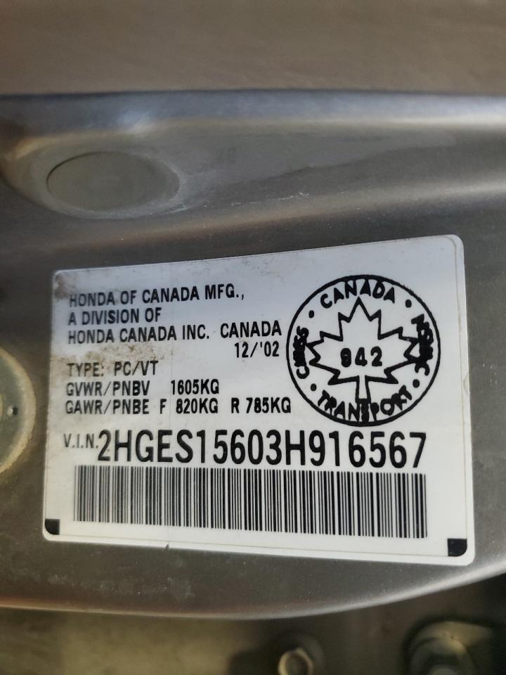 2HGES15603H916567 2003 Honda Civic Lx