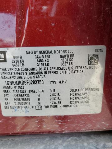 2015 CHEVROLET TRAVERSE L - 1GNKVJKD5FJ283750