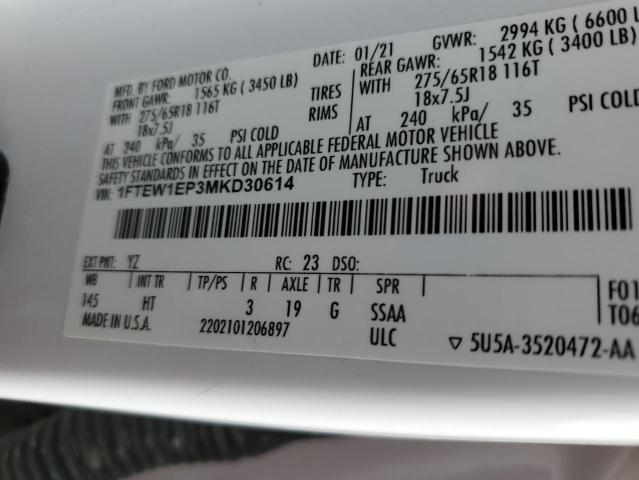 2021 FORD F150 SUPER - 1FTEW1EP3MKD30614