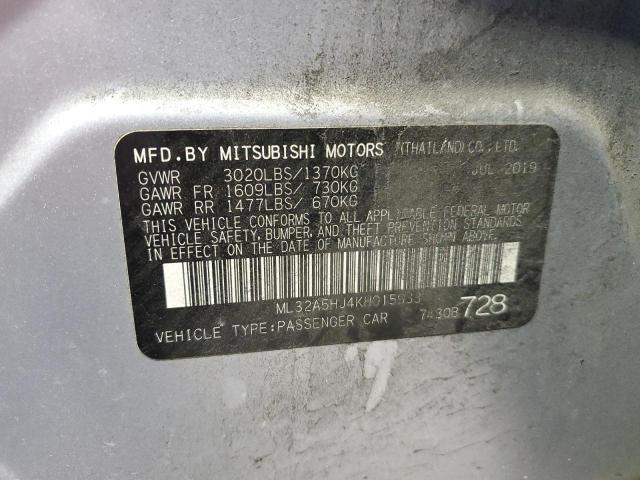 Lot #2469053791 2019 MITSUBISHI MIRAGE LE salvage car