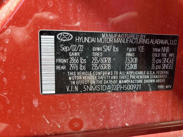 2023 Hyundai Santa Fe Se VIN: 5NMS1DAJ2PH500921 Lot: 47605514