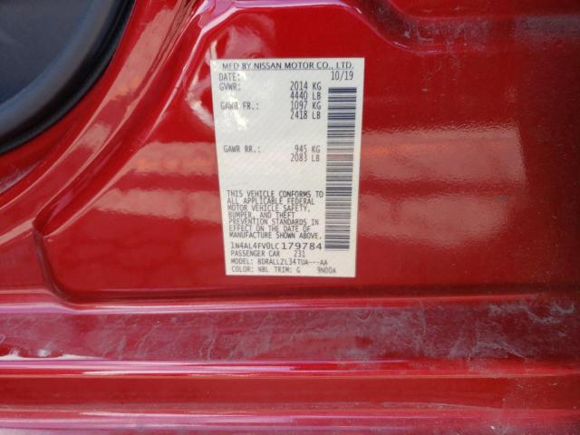 2020 NISSAN ALTIMA PLA - 1N4AL4FV0LC179784