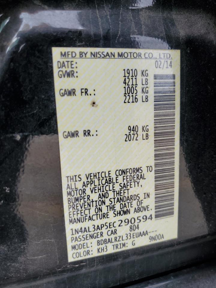 2014 Nissan Altima 2.5 vin: 1N4AL3AP5EC290594