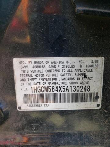 2005 Honda Accord Lx VIN: 1HGCM564X5A130248 Lot: 48825974