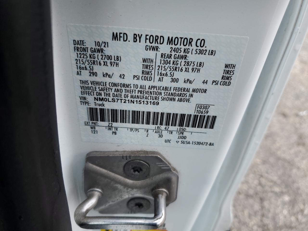 NM0LS7T21N1513169 2022 Ford Transit Connect Xlt