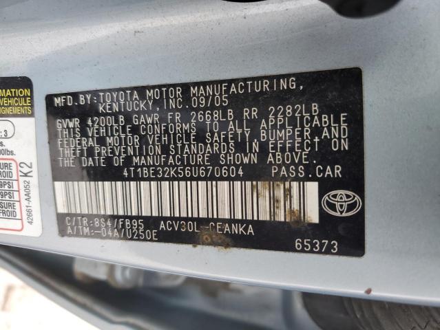 4T1BE32K56U670604 2006 Toyota Camry Le