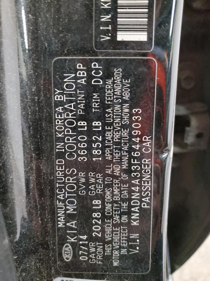 KNADN4A33F6449033 2015 Kia Rio Ex