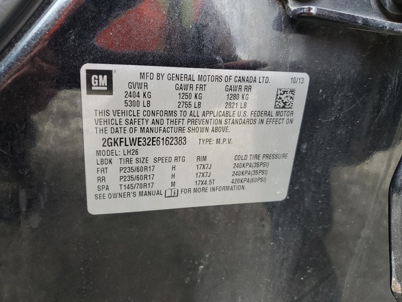 2GKFLWE32E6162383 2014 GMC Terrain Sle