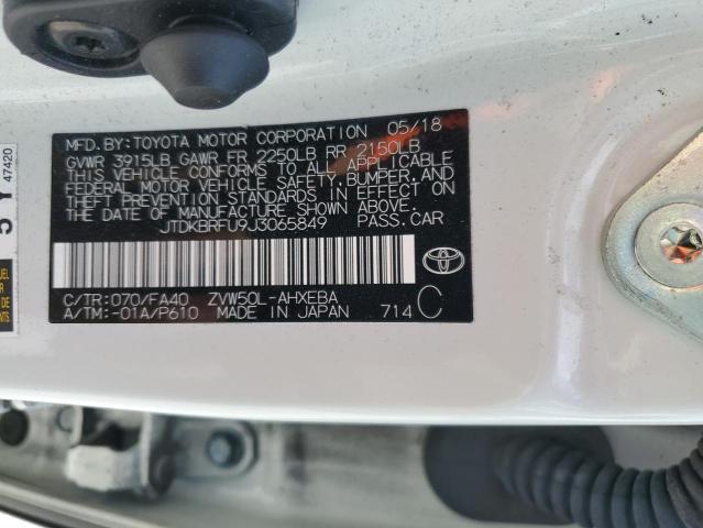 2018 TOYOTA PRIUS - JTDKBRFU9J3065849