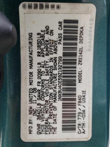 2009 Toyota Corolla Base VIN: 1NXBU40E59Z132799 Lot: 47339554