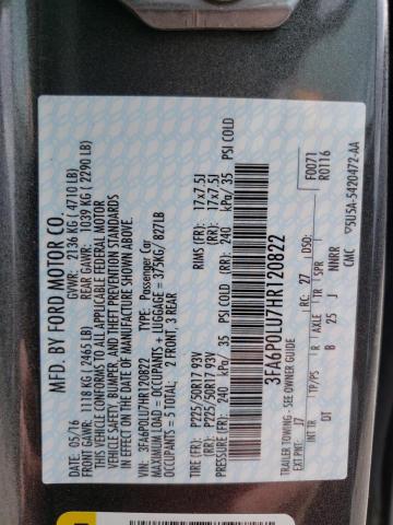 2017 FORD FUSION SE - 3FA6P0LU7HR120822
