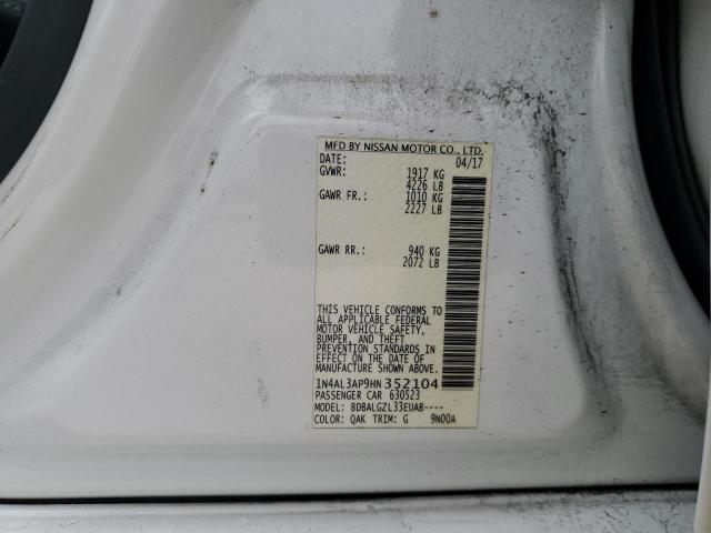 2017 NISSAN ALITMA 1N4AL3AP9HN352104
