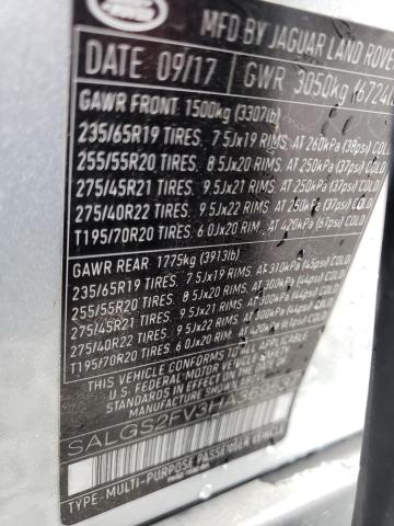 2017 LAND ROVER RANGE ROVE - SALGS2FV3HA369537