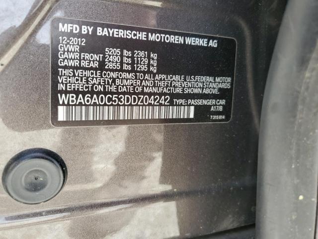 VIN WBA6A0C53DDZ04242 2013 BMW 6 Series, 640 I no.12