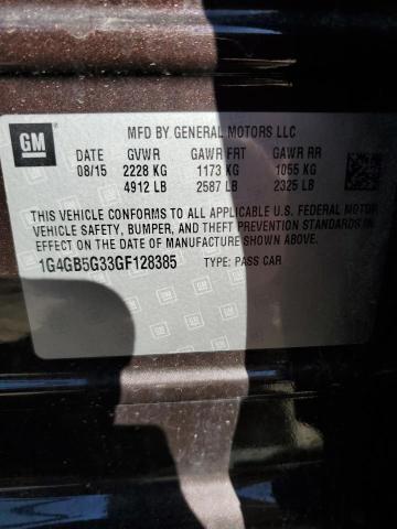 VIN 1G4GB5G33GF128385 2016 Buick Lacrosse no.12