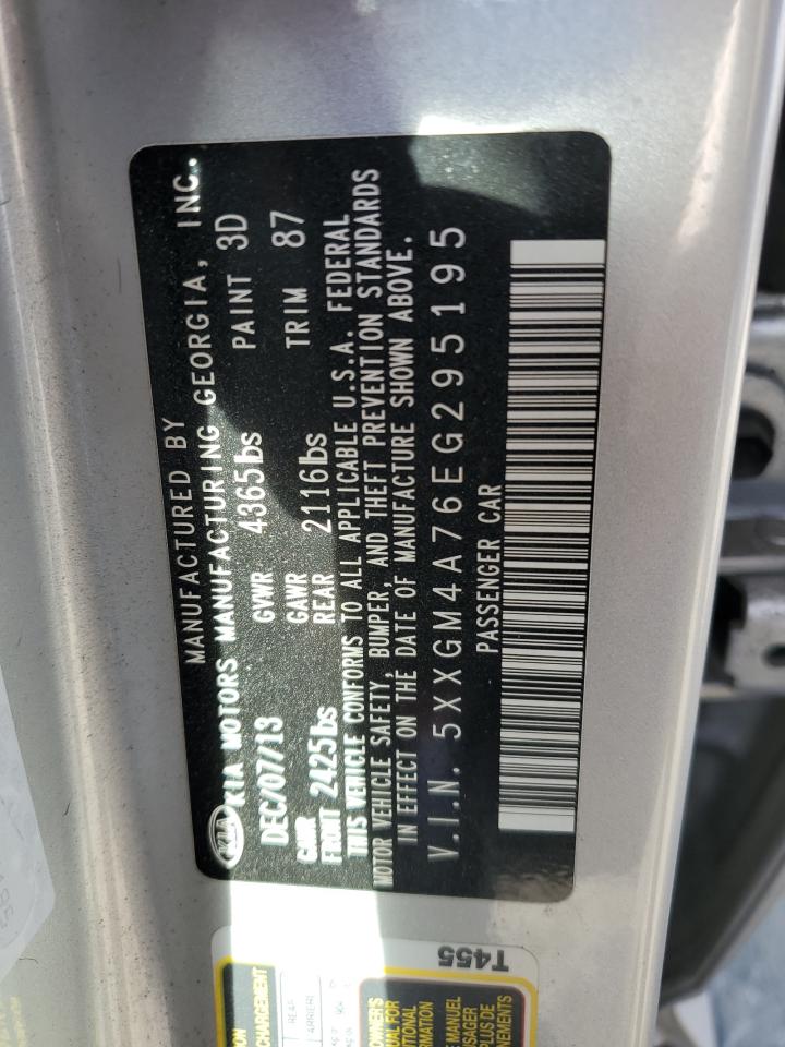 5XXGM4A76EG295195 2014 Kia Optima Lx