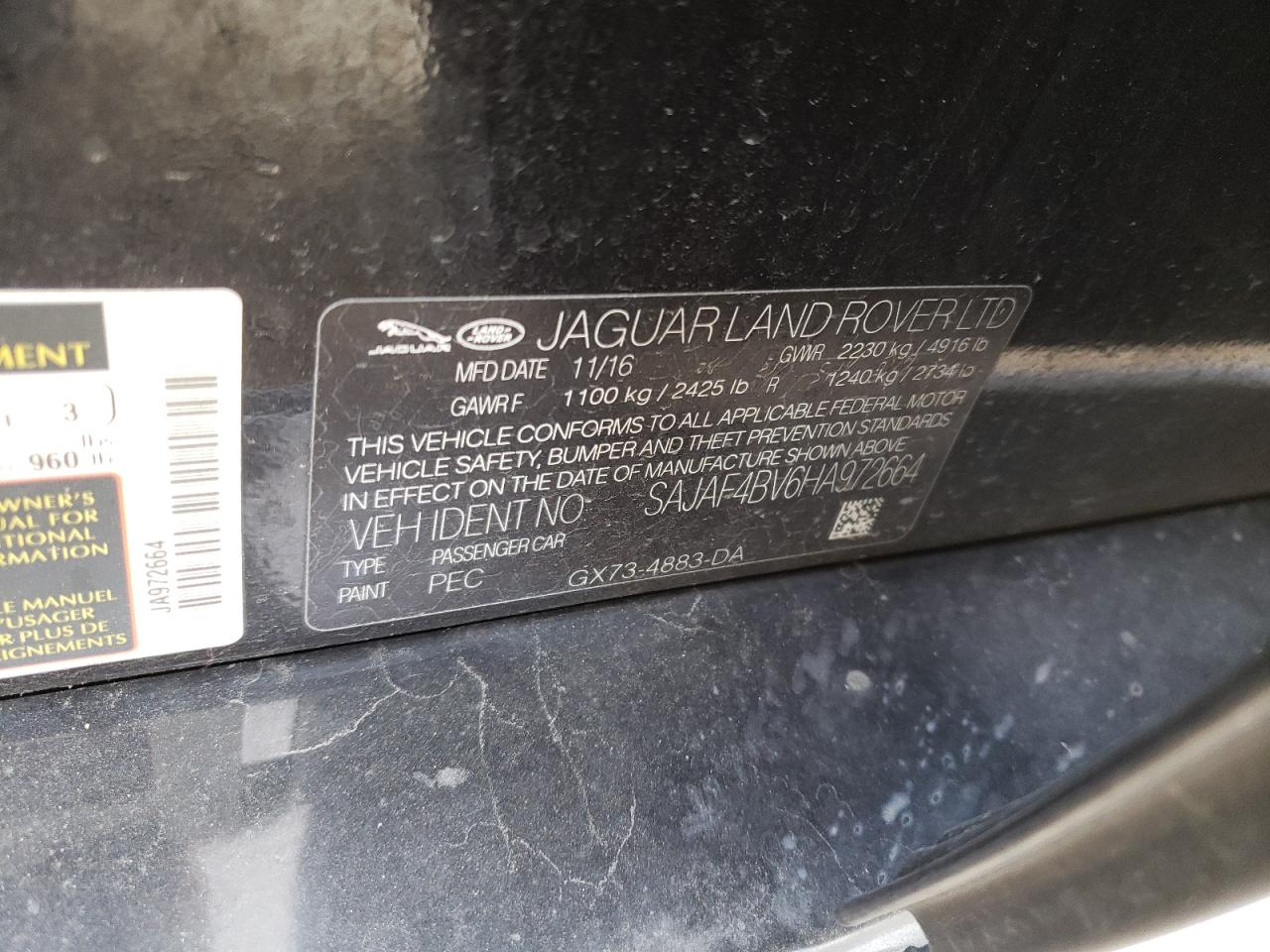 SAJAF4BV6HA972664 2017 Jaguar Xe R - Sport