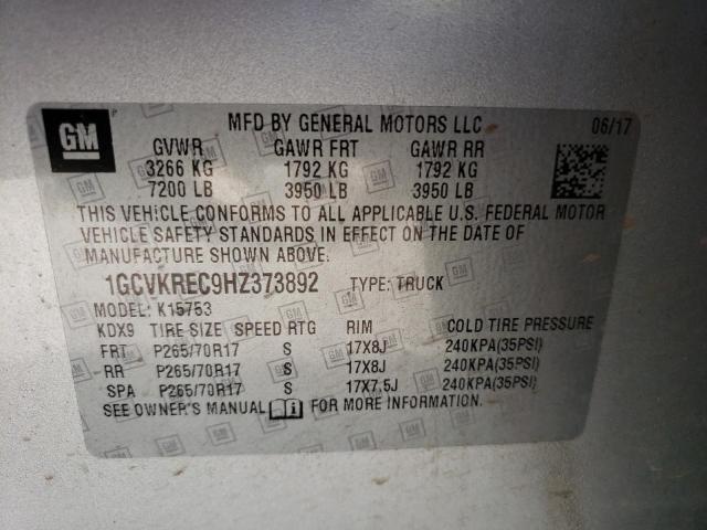 2017 CHEVROLET SILVERADO - 1GCVKREC9HZ373892